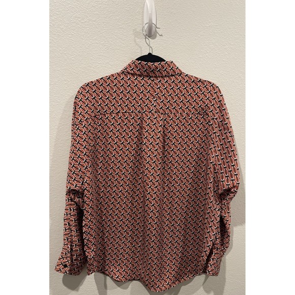 EXPRESS Brown Black Button Down Long Sleeve Shirt - Picture 3 of 3